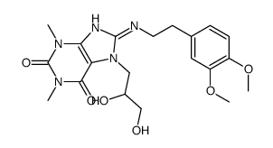 7-(2,3-dihydroxypropyl)-8-[2-(3,4-dimethoxyphenyl)ethylamino]-1,3-dimethylpurine-2,6-dione结构式