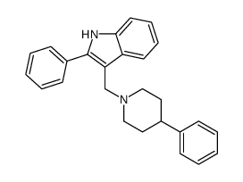 2-phenyl-3-[(4-phenylpiperidin-1-yl)methyl]-1H-indole结构式