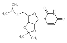 1-[4-(dimethylarsanylsulfanylmethyl)-7,7-dimethyl-3,6,8-trioxabicyclo[3.3.0]oct-2-yl]pyrimidine-2,4-dione结构式