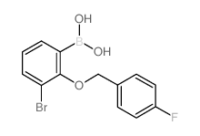3-溴-2-(4′-氟苄氧基)-苯基硼酸结构式