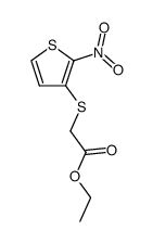 ethyl 2-((2-nitrothiophen-3-yl)thio)acetate结构式