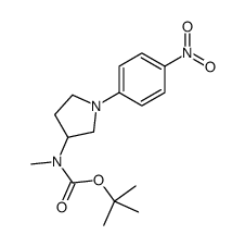 Methyl-[1-(4-nitro-phenyl)-pyrrolidin-3-yl]-carbamic acid tert-butyl ester结构式