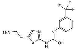 1-[5-(2-aminoethyl)-1,3-thiazol-2-yl]-3-[3-(trifluoromethyl)phenyl]urea结构式