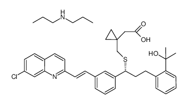 (R-(E))-1-(((3-(2-(7-chloro-2-quinolinyl)-ethenyl)-phenyl)-3-(2-(1-hydroxy-1-methylethyl)-phenyl)-propylthio)-methyl)-cyclopropaneacetic acid di-n-propylamine salt Structure