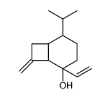 Bicyclo[4.2.0]octan-2-ol, 2-ethenyl-8-methylene-5-(1-methylethyl) Structure