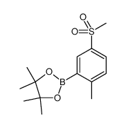 1,3,2-Dioxaborolane, 4,4,5,5-tetramethyl-2-[2-methyl-5-(methylsulfonyl)phenyl]结构式