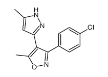 3-(4-chlorophenyl)-5-methyl-4-(5-methyl-1H-pyrazol-3-yl)-1,2-oxazole结构式