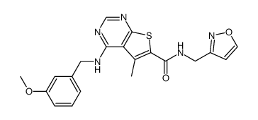 4-(3-methoxybenzylamino)-N-(isoxazol-3-ylmethyl)-5-methylthieno[2,3-d]pyrimidine-6-carboxamide Structure