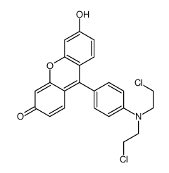 9-[4-[bis(2-chloroethyl)amino]phenyl]-6-hydroxyxanthen-3-one Structure