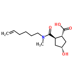 (1R,2R,4R)-2-(hex-5-en-1-yl(methyl)carbamoyl)-4-hydroxycyclopentane carboxylic acid Structure