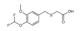 Acetic acid, 2-[[[4-(difluoromethoxy)-3-methoxyphenyl]methyl]thio]结构式