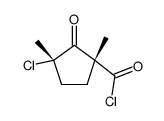 (1R,3S)-3-chloro-1,3-dimethyl-2-oxocyclopentane-1-carbonyl chloride Structure