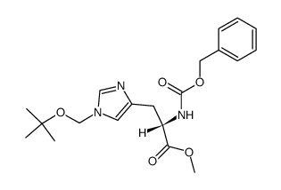 (S)-2-Benzyloxycarbonylamino-3-(1-tert-butoxymethyl-1H-imidazol-4-yl)-propionic acid methyl ester Structure