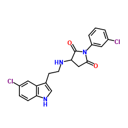 3-{[2-(5-Chloro-1H-indol-3-yl)ethyl]amino}-1-(3-chlorophenyl)-2,5-pyrrolidinedione结构式