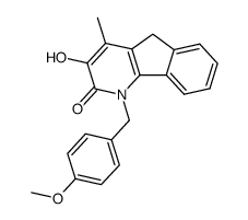 3-hydroxy-1-(4-methoxybenzyl)-4-methyl-1,5-dihydro-2H-indeno[1,2-b]pyridin-2-one结构式