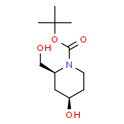 1-N-BOC-(2R,4R)-4-HYDROXY-2-(HYDROXYMETHYL) PIPERIDINE结构式