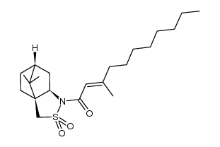 (E)-1-((3aS,6R,7aR)-8,8-dimethyl-2,2-dioxidohexahydro-1H-3a,6-methanobenzo[c]isothiazol-1-yl)-3-methylundec-2-en-1-one结构式