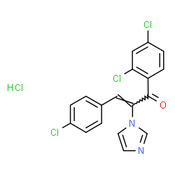 2-Propen-1-one,3-(4-chlorophenyl)-1-(2,4-dichlorophenyl)-2-(1H-imidazol-1-yl)-,monohydrochloride (9CI) Structure