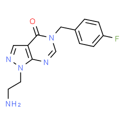 1-(2-Aminoethyl)-5-(4-fluorobenzyl)-1,5-dihydro-4H-pyrazolo[3,4-d]pyrimidin-4-one结构式
