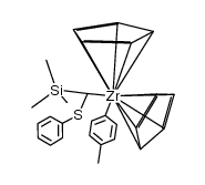 bis(η5-cyclopentadienyl)p-tolyl{(phenylthio)(trimethylsilyl)methyl}zirconium Structure