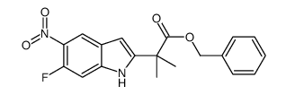 2-(6-氟-5-硝基-1H-吲哚-2-基)-2-甲基丙酸苄酯结构式