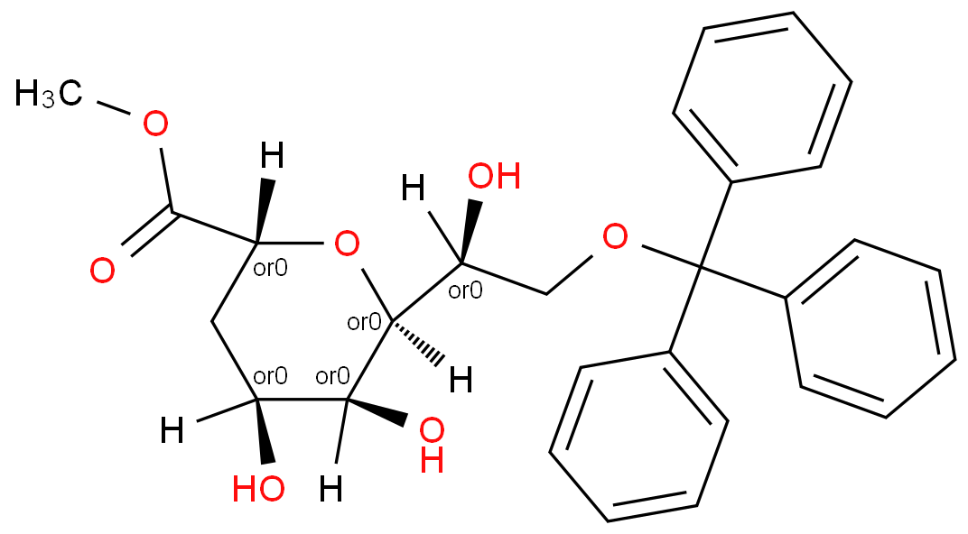 Methyl 2,6-anhydro-3-deoxy-8-O-trityl-D-glycero-D-talo-octonate Structure