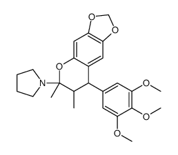 1-[6,7-dimethyl-8-(3,4,5-trimethoxyphenyl)-7,8-dihydro-[1,3]dioxolo[4,5-g]chromen-6-yl]pyrrolidine结构式