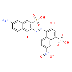 4-[(6-氨基-1-羟基-3-磺化-2-萘基)偶氮]-3-羟基-7-硝基萘-1-磺酸结构式