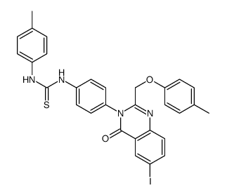 1-[4-[6-iodo-2-[(4-methylphenoxy)methyl]-4-oxoquinazolin-3-yl]phenyl]-3-(4-methylphenyl)thiourea结构式