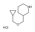 3-((CYCLOPROPYLMETHOXY)METHYL)PIPERIDINE HYDROCHLORIDE Structure