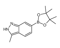 3-methyl-6-(tetramethyl-1,3,2-dioxaborolan-2-yl)-1H-indazole structure