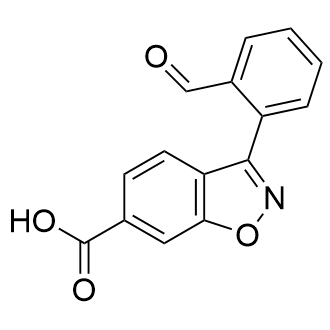 3-(2-甲酰基苯基)苯并[d]异噁唑-6-羧酸结构式