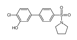 2-chloro-5-(4-pyrrolidin-1-ylsulfonylphenyl)phenol结构式