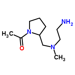 1-(2-{[(2-Aminoethyl)(methyl)amino]methyl}-1-pyrrolidinyl)ethanone结构式