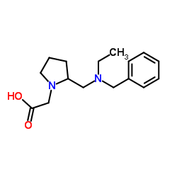 (2-{[Benzyl(ethyl)amino]methyl}-1-pyrrolidinyl)acetic acid结构式