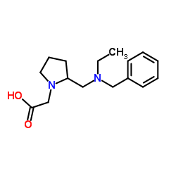 (2-{[Benzyl(ethyl)amino]methyl}-1-pyrrolidinyl)acetic acid Structure