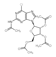 2-Acetamido-6-chloro-9-(2',3',5'-tri-O-acetyl-β-D-ribofuranosyl)purine Structure