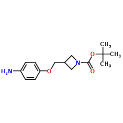 2-Methyl-2-propanyl 3-[(4-aminophenoxy)methyl]-1-azetidinecarboxylate结构式