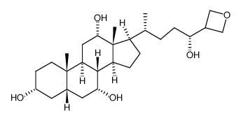 (24R)-(+)-26,27-epoxy-5β-cholestane-3α,7α,12α,24-tetrol Structure