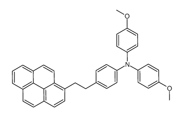 N,N-bis(4-methoxyphenyl)-4-(2-pyren-1-ylethyl)aniline结构式