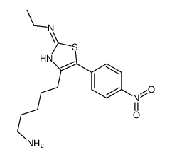 4-(5-aminopentyl)-N-ethyl-5-(4-nitrophenyl)-1,3-thiazol-2-amine结构式