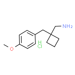 1-[(4-Methoxyphenyl)methyl]cyclobutylmethanamine hydrochloride Structure