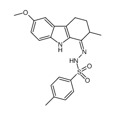 N'-(6-methoxy-2-methyl-2,3,4,9-tetrahydro-1H-carbazol-1-ylidene)-4-methylbenzenesulfonohydrazide结构式