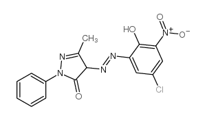 4-[(5-chloro-2-hydroxy-3-nitrophenyl)azo]-3-methyl-1-phenyl-2-pyrazolin-5-one Structure