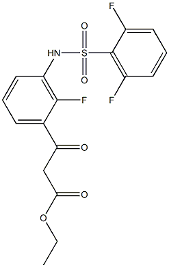 ethyl 3-(3-((2,6-difluorophenyl)sulfonamido)-2-fluorophenyl)-3-oxopropanoate结构式