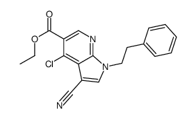 Ethyl 4-chloro-3-cyano-1-(2-phenylethyl)-1H-pyrrolo[2,3-b]pyridin e-5-carboxylate Structure