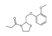 1-[2-[(2-methoxyphenoxy)methyl]-1,3-thiazolidin-3-yl]propan-1-one Structure
