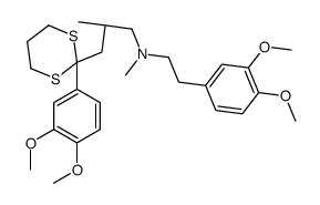 (2R)-3-[2-(3,4-dimethoxyphenyl)-1,3-dithian-2-yl]-N-[2-(3,4-dimethoxyp henyl)ethyl]-N,2-dimethyl-propan-1-amine结构式