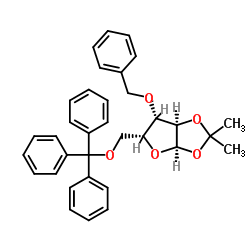 3-O-Benzyl-1,2-O-isopropylidene-5-O-trityl-α-D-xylofuranose结构式