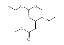 (4R,5R)-2-ethoxy-5-ethyl-4-[(methoxycarbonyl)methyl]-3,4,5,6-tetrahydro-2H-pyran Structure